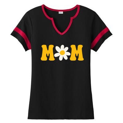 Mom Sunflower Cute Mothers Day Ladies Halftime Notch Neck Tee