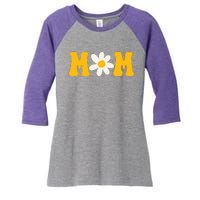 Mom Sunflower Cute Mothers Day Women's Tri-Blend 3/4-Sleeve Raglan Shirt