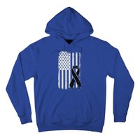 Melanoma Skin Cancer Awareness Gift Vintage American Flag Meaningful Gift Hoodie