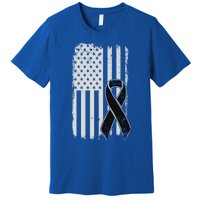 Melanoma Skin Cancer Awareness Gift Vintage American Flag Meaningful Gift Premium T-Shirt