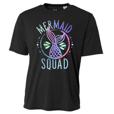 Mermaid Squad Cute Funny Family Birthday Party Cooling Performance Crew T-Shirt