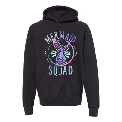 Mermaid Squad Cute Funny Family Birthday Party Premium Hoodie