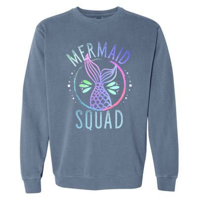 Mermaid Squad Cute Funny Family Birthday Party Garment-Dyed Sweatshirt