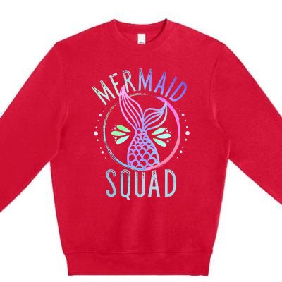 Mermaid Squad Cute Funny Family Birthday Party Premium Crewneck Sweatshirt