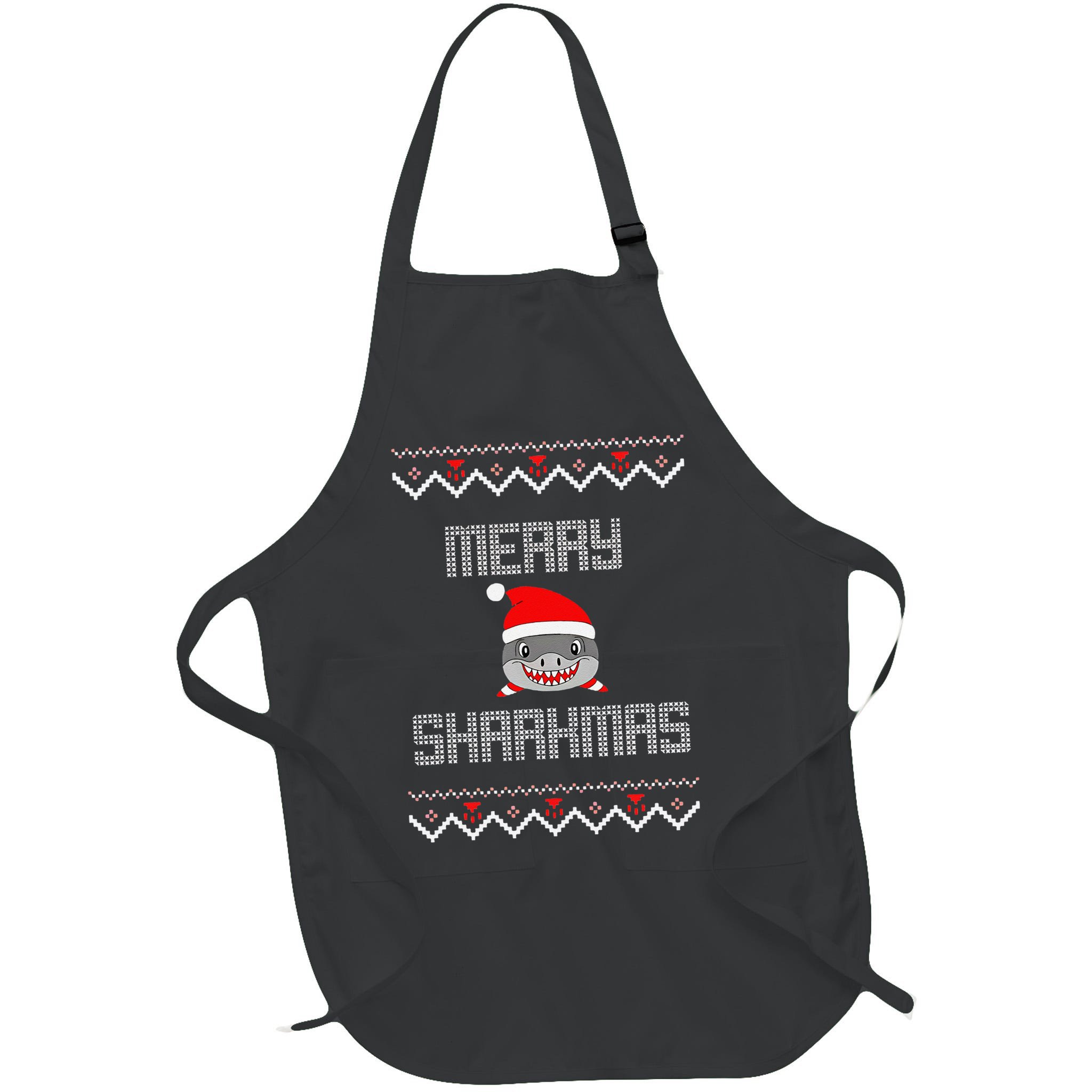 Merry Sharkmas Christmas Funny Shark Ugly Xmas Apron