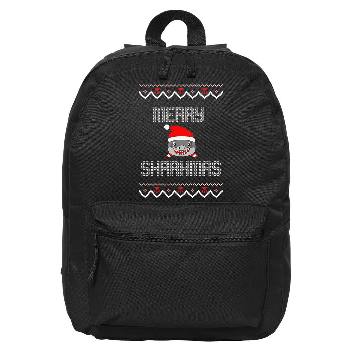 Merry Sharkmas Christmas Funny Shark Ugly Xmas 16 in Basic Backpack