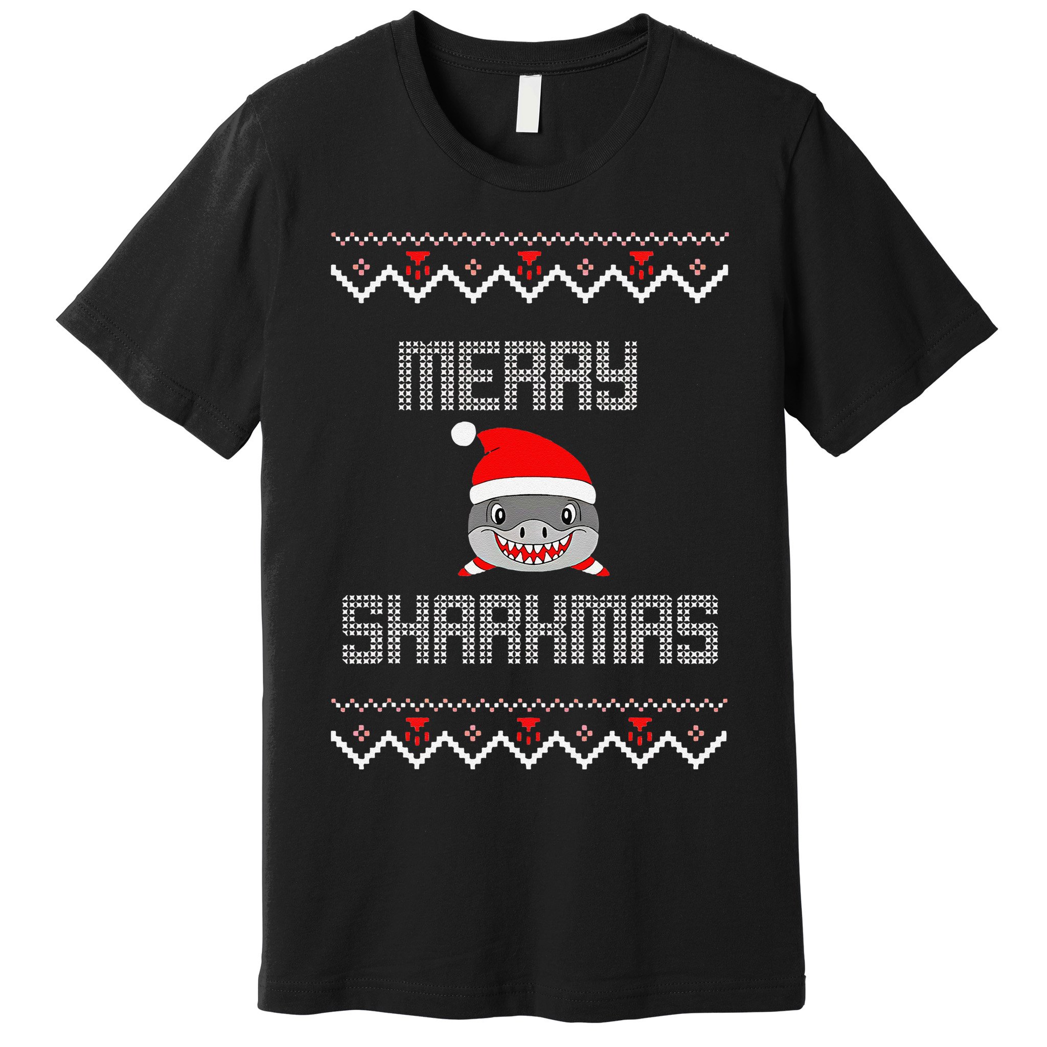 Merry Sharkmas Christmas Funny Shark Ugly Xmas Premium T-Shirt
