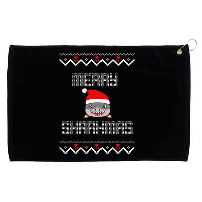 Merry Sharkmas Christmas Funny Shark Ugly Xmas Grommeted Golf Towel