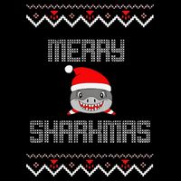 Merry Sharkmas Christmas Funny Shark Ugly Xmas Women's V-Neck T-Shirt