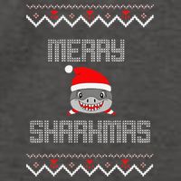Merry Sharkmas Christmas Funny Shark Ugly Xmas Vector Backpack