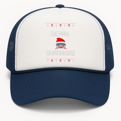 Merry Sharkmas Christmas Funny Shark Ugly Xmas Trucker Hat