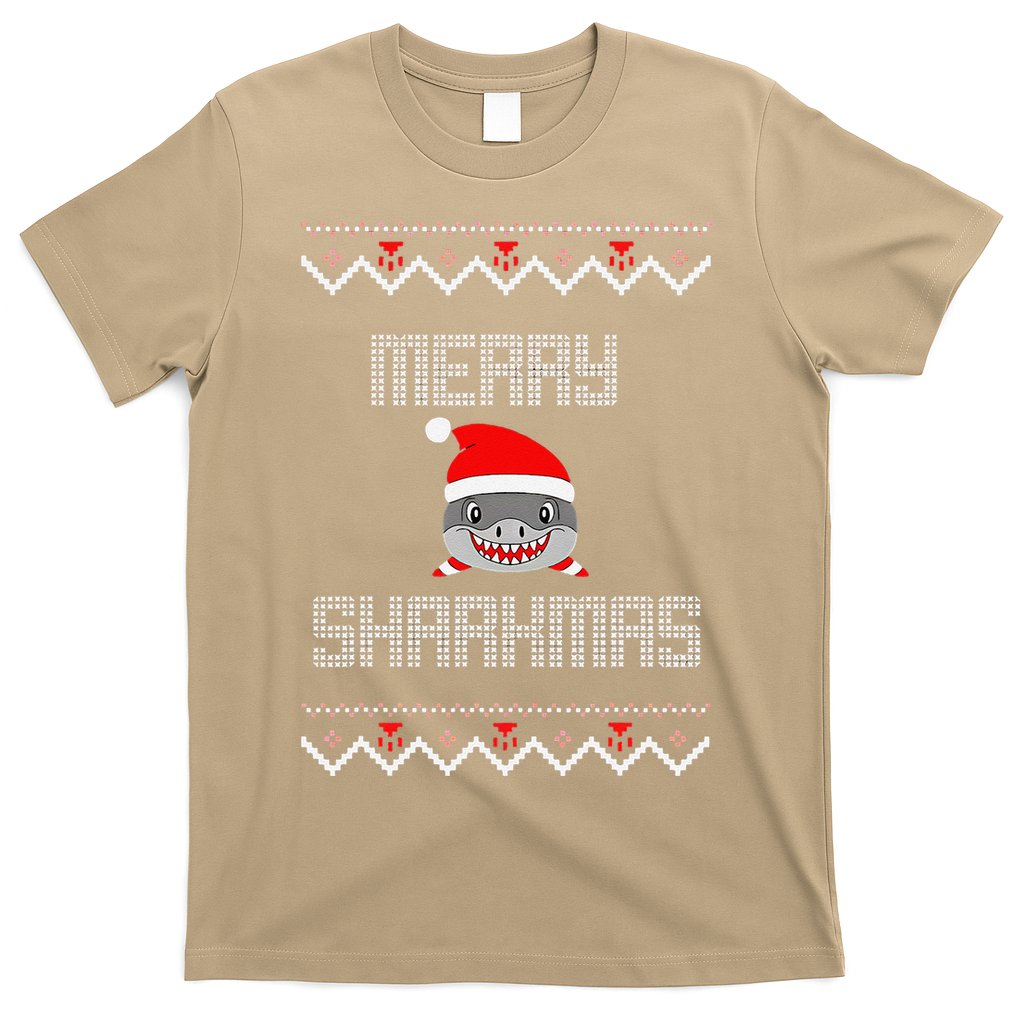 Merry Sharkmas Christmas Funny Shark Ugly Xmas T-Shirt