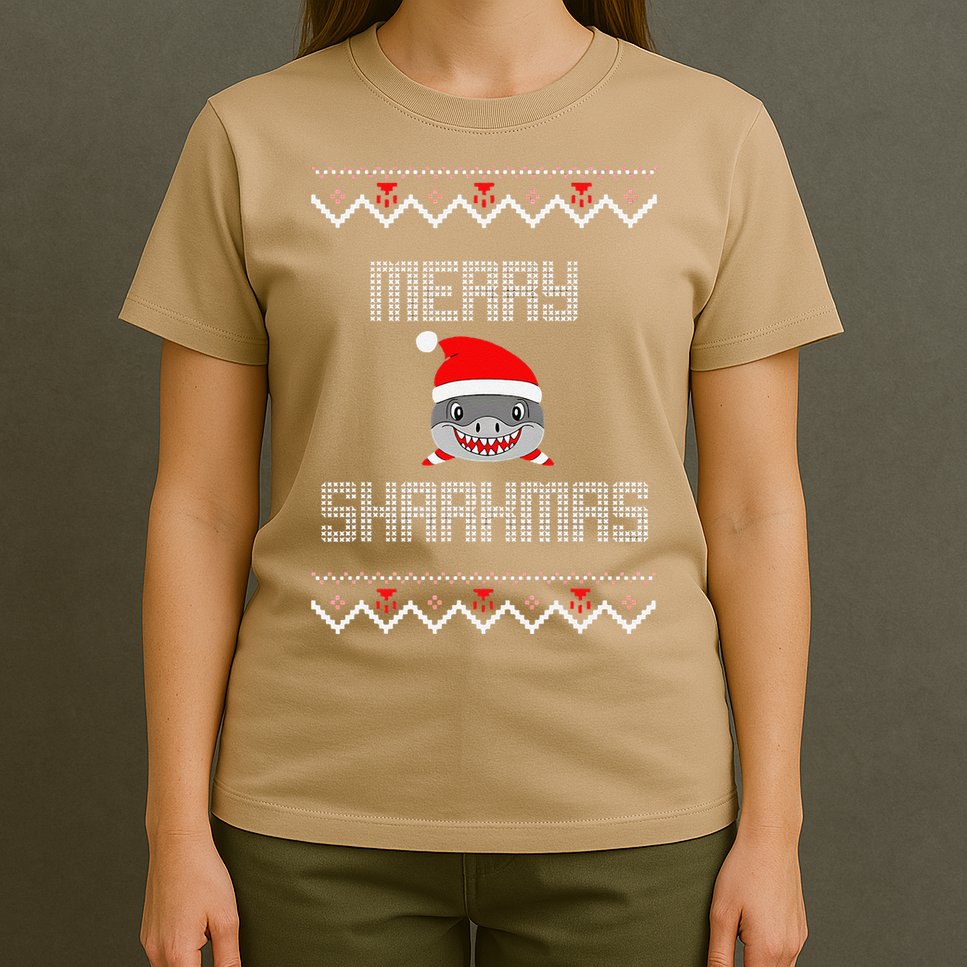 Merry Sharkmas Christmas Funny Shark Ugly Xmas T-Shirt