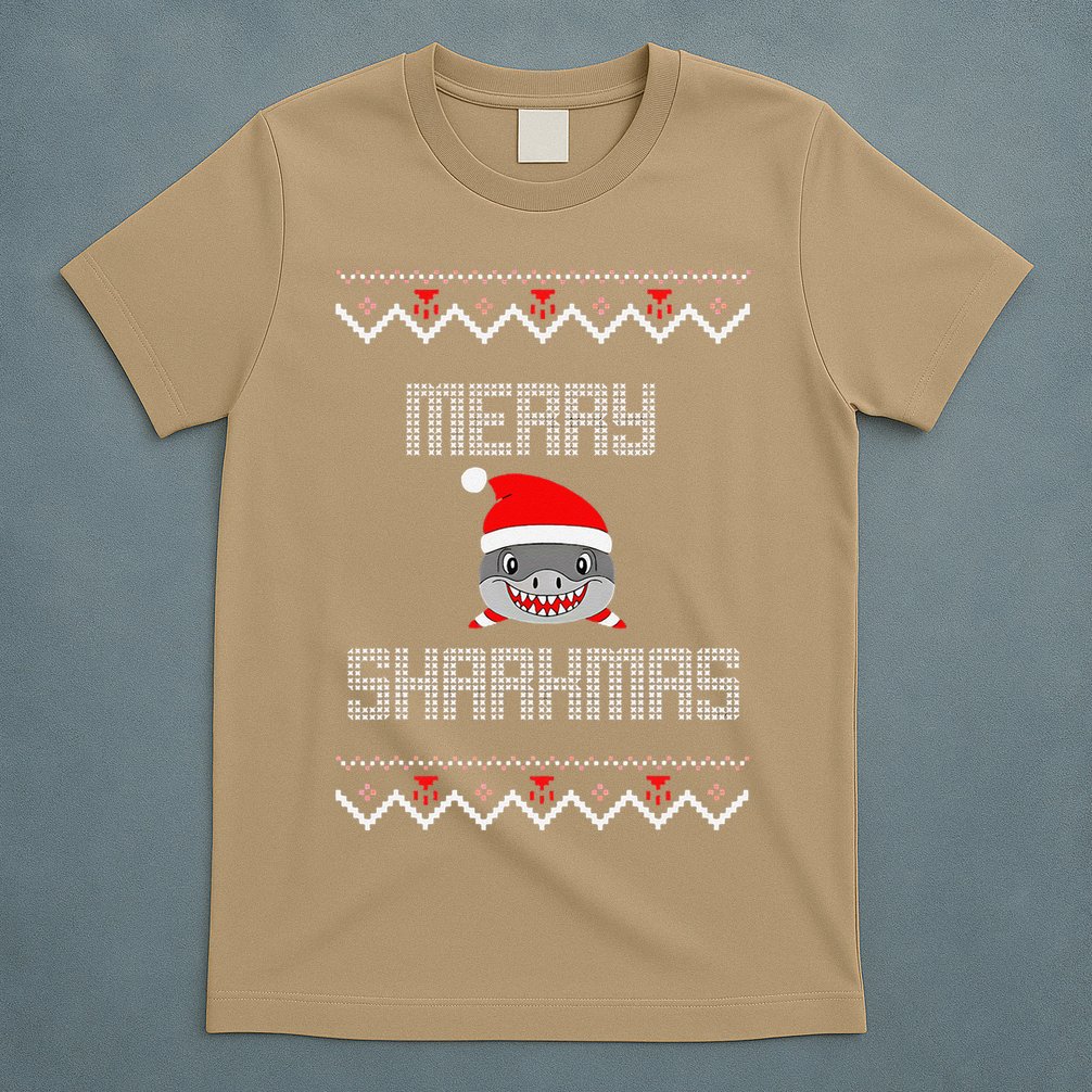 Merry Sharkmas Christmas Funny Shark Ugly Xmas T-Shirt
