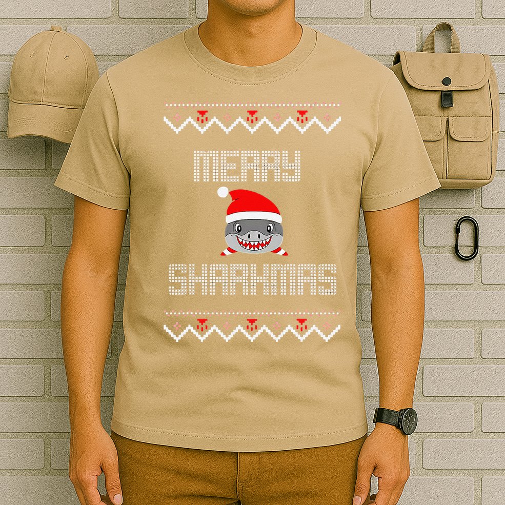 Merry Sharkmas Christmas Funny Shark Ugly Xmas T-Shirt