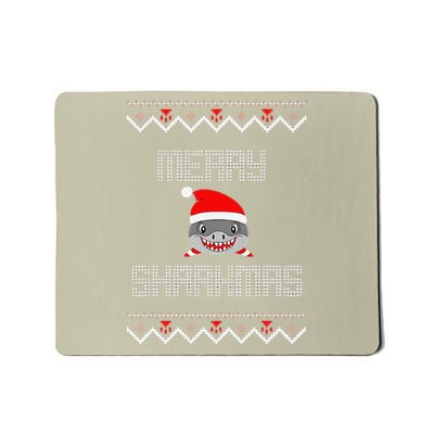 Merry Sharkmas Christmas Funny Shark Ugly Xmas Mousepad