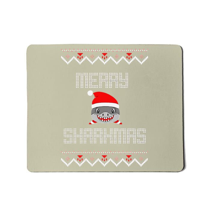 Merry Sharkmas Christmas Funny Shark Ugly Xmas Mousepad