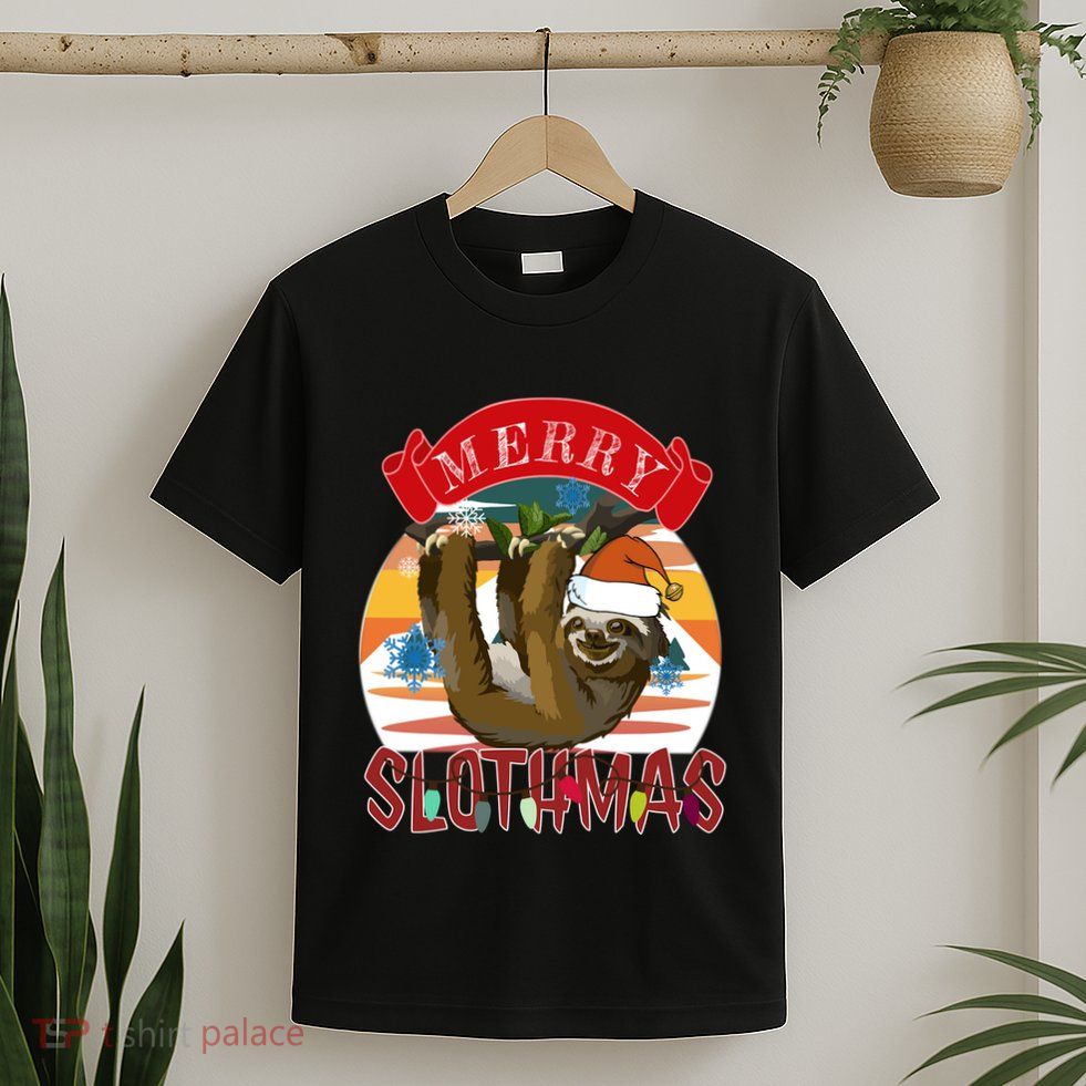 Merry Slothmas Christmas Pajama Gift Funny Sloth Lovers Gift T-Shirt