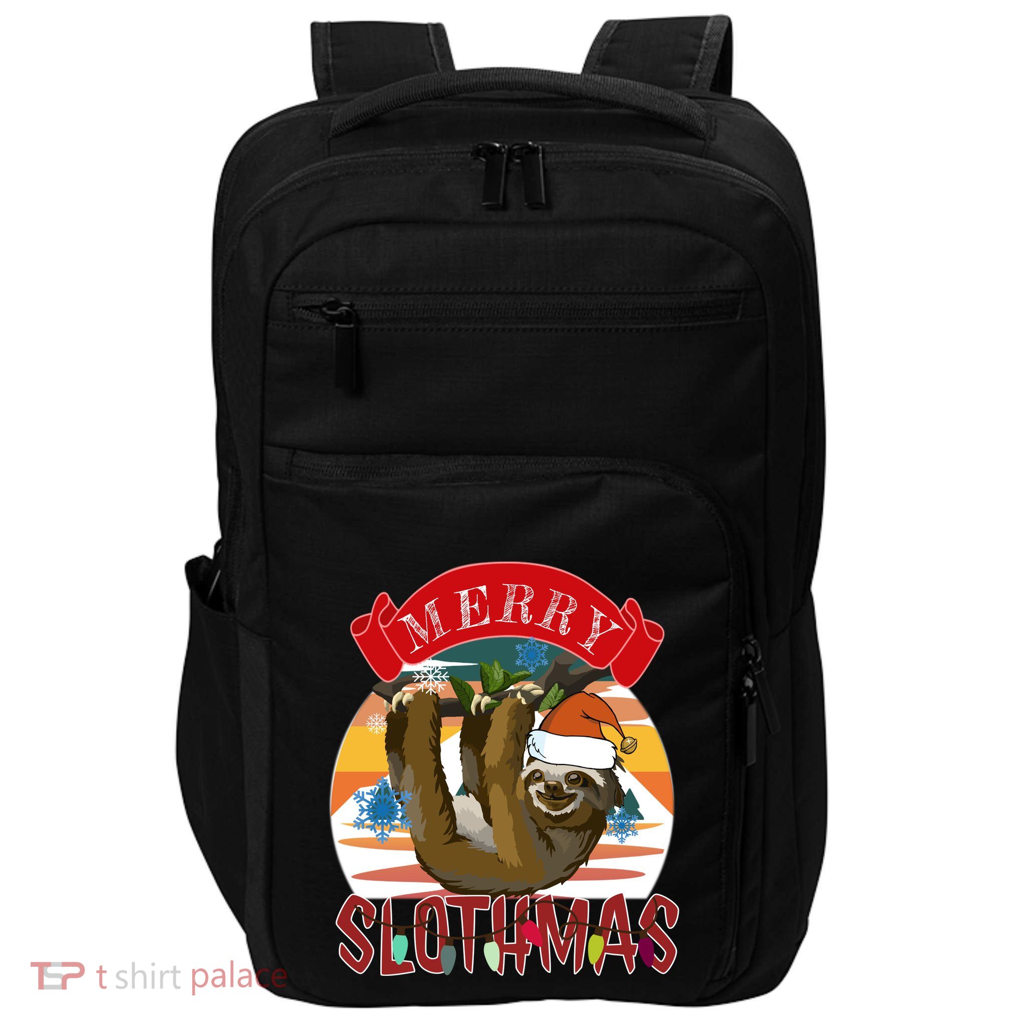 Merry Slothmas Christmas Pajama Gift Funny Sloth Lovers Gift Impact Tech Backpack