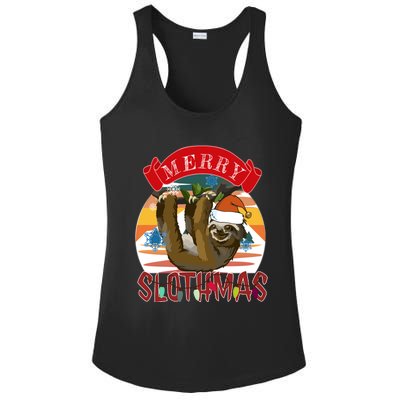 Merry Slothmas Christmas Pajama Gift Funny Sloth Lovers Gift Ladies PosiCharge Competitor Racerback Tank