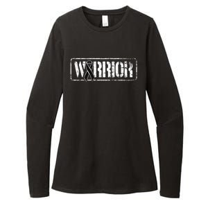 Melanoma Skin Cancer Warrior Gift Black Military Style Ribbon Funny Gift Womens CVC Long Sleeve Shirt