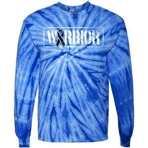 Melanoma Skin Cancer Warrior Gift Black Military Style Ribbon Funny Gift Tie-Dye Long Sleeve Shirt