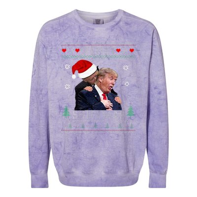 Merry Sniffmas Christmas Anti Biden Ugly Christmas Sweater  Colorblast Crewneck Sweatshirt