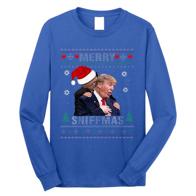 Merry Sniffmas Christmas Anti Biden Ugly Christmas Sweater  Long Sleeve Shirt