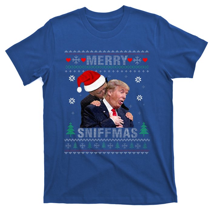 Merry Sniffmas Christmas Anti Biden Ugly Christmas Sweater  T-Shirt