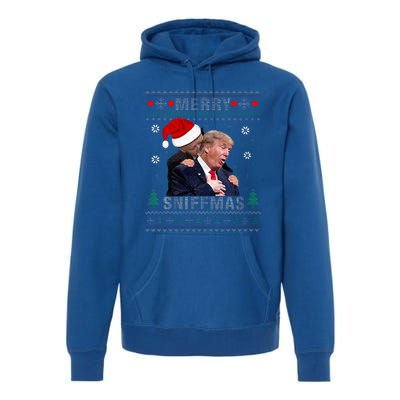 Merry Sniffmas Christmas Anti Biden Ugly Christmas Sweater  Premium Hoodie