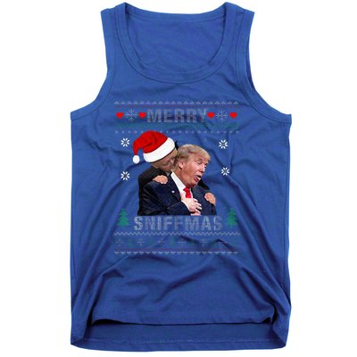 Merry Sniffmas Christmas Anti Biden Ugly Christmas Sweater  Tank Top