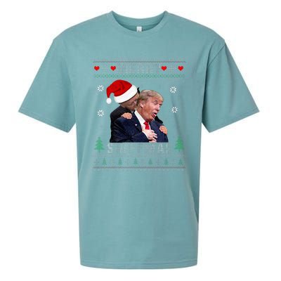 Merry Sniffmas Christmas Anti Biden Ugly Christmas Sweater  Sueded Cloud Jersey T-Shirt