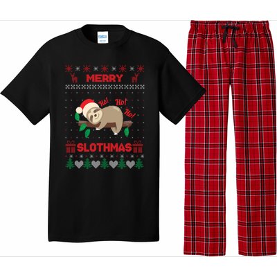 Merry Slothmas Christmas Funny Sloth Xmas Design Funny Gift Pajama Set