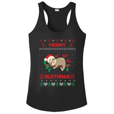 Merry Slothmas Christmas Funny Sloth Xmas Design Funny Gift Ladies PosiCharge Competitor Racerback Tank