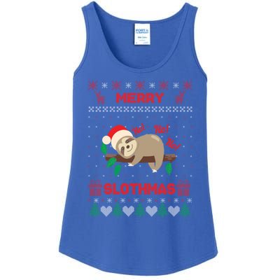 Merry Slothmas Christmas Funny Sloth Xmas Design Funny Gift Ladies Essential Tank