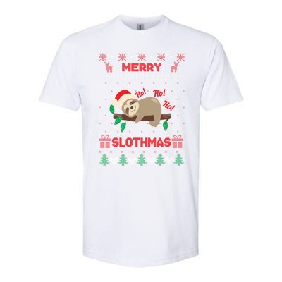 Merry Slothmas Christmas Funny Sloth Xmas Design Funny Gift Softstyle® CVC T-Shirt