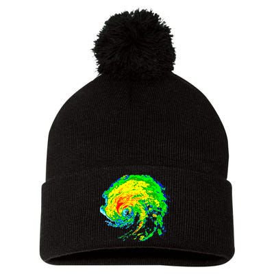 Meteorologist Storm Chasing Weather Radar Image Pom Pom 12in Knit Beanie
