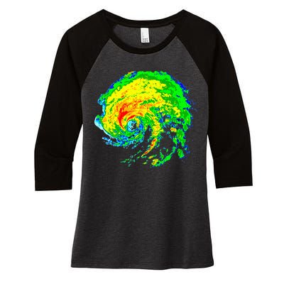Meteorologist Storm Chasing Weather Radar Image Women's Tri-Blend 3/4-Sleeve Raglan Shirt
