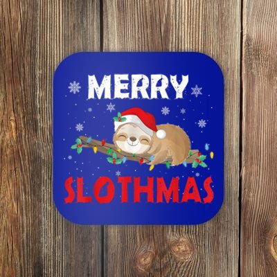 Merry Slothmas Christmas Pajama For Sloth Lovers Great Gift Coaster