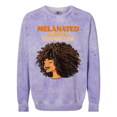 Melanated School Counselor Black Educators History Month Colorblast Crewneck Sweatshirt