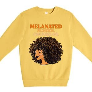 Melanated School Counselor Black Educators History Month Premium Crewneck Sweatshirt