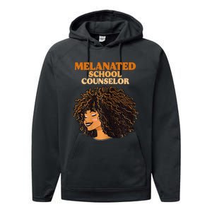 Melanated School Counselor Black Educators History Month Performance Fleece Hoodie