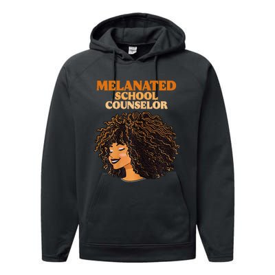 Melanated School Counselor Black Educators History Month Performance Fleece Hoodie