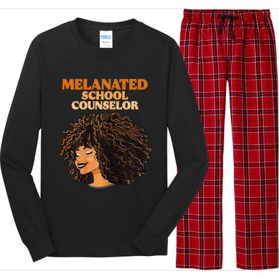 Melanated School Counselor Black Educators History Month Long Sleeve Pajama Set