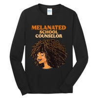 Melanated School Counselor Black Educators History Month Tall Long Sleeve T-Shirt