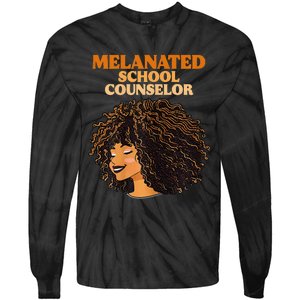 Melanated School Counselor Black Educators History Month Tie-Dye Long Sleeve Shirt