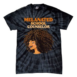 Melanated School Counselor Black Educators History Month Tie-Dye T-Shirt