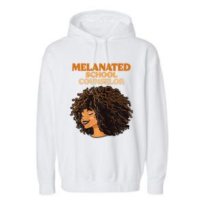 Melanated School Counselor Black Educators History Month Garment-Dyed Fleece Hoodie