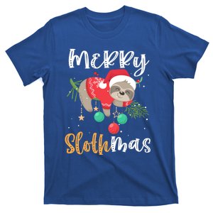 Merry Slothmas Cute Christmas Sloth Xmas Funny Gift T-Shirt