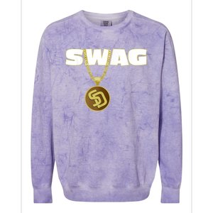 Mens Swags Chain San Diego SD Baseball Home Run Kids Boys Colorblast Crewneck Sweatshirt